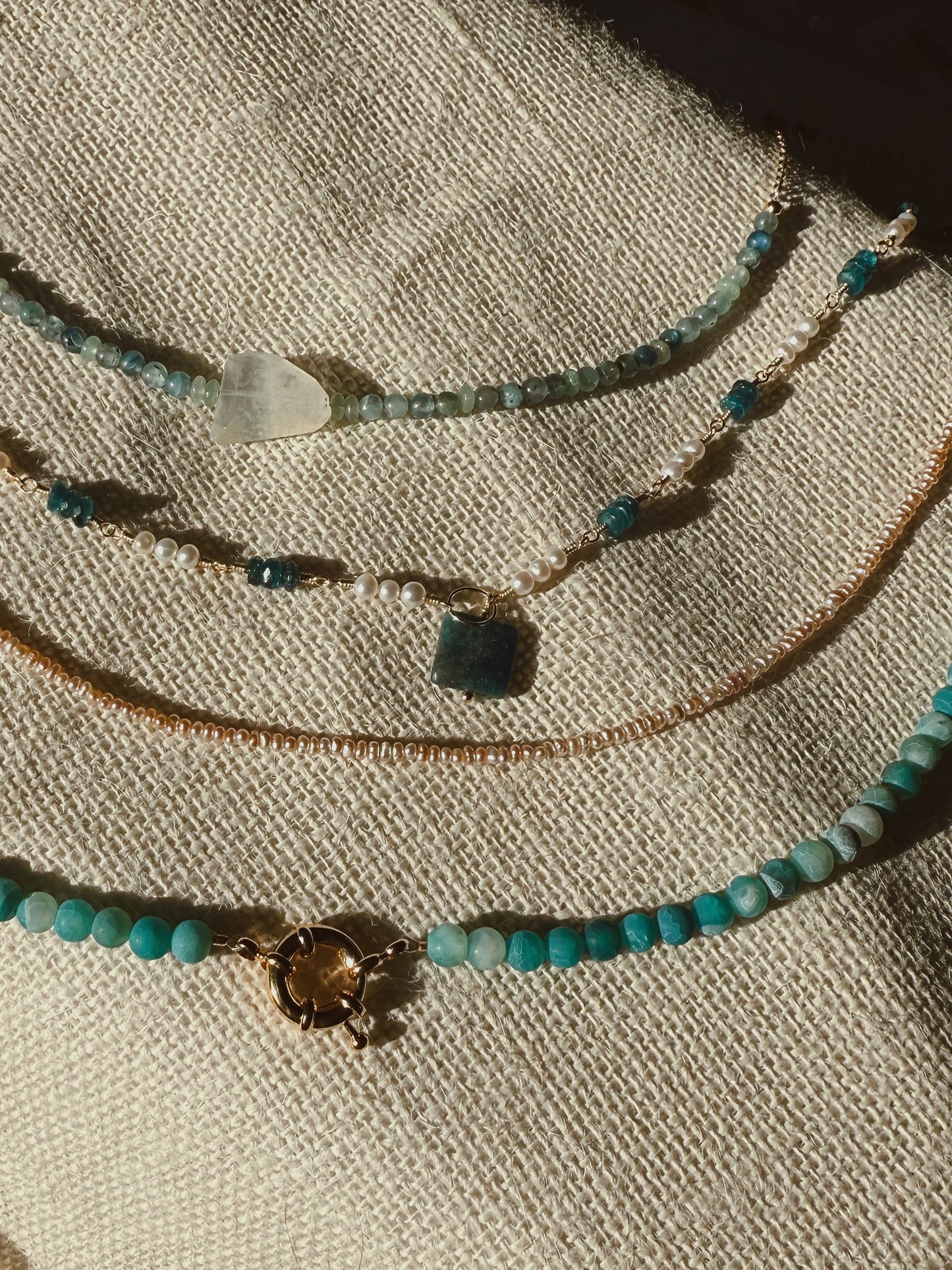 Blue Crackle Agate Necklace