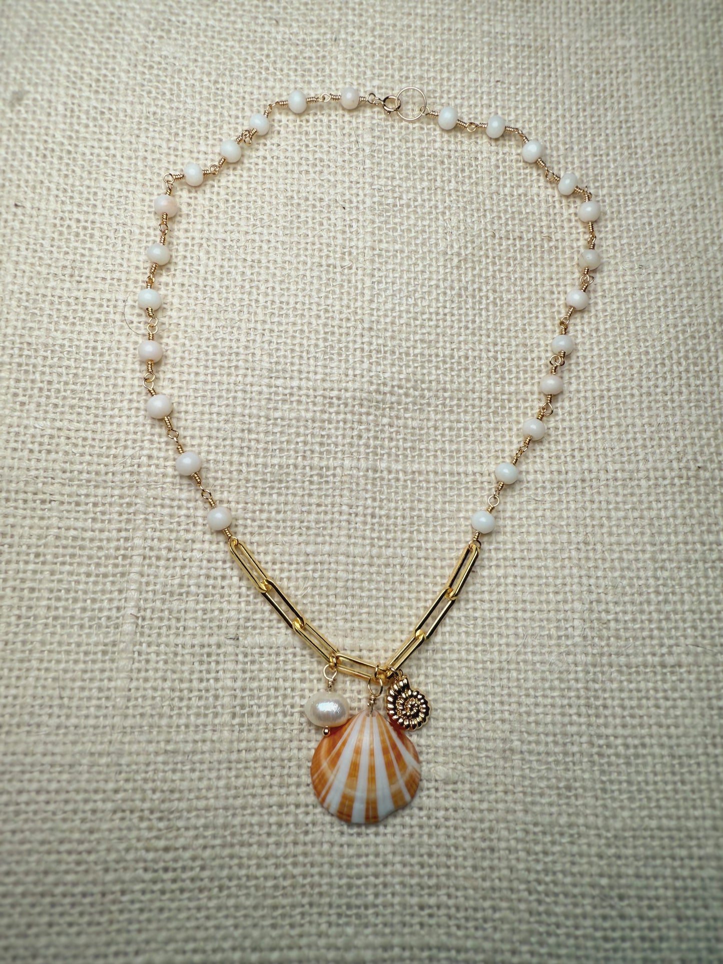 Real Shell & Pearl Beach Necklace