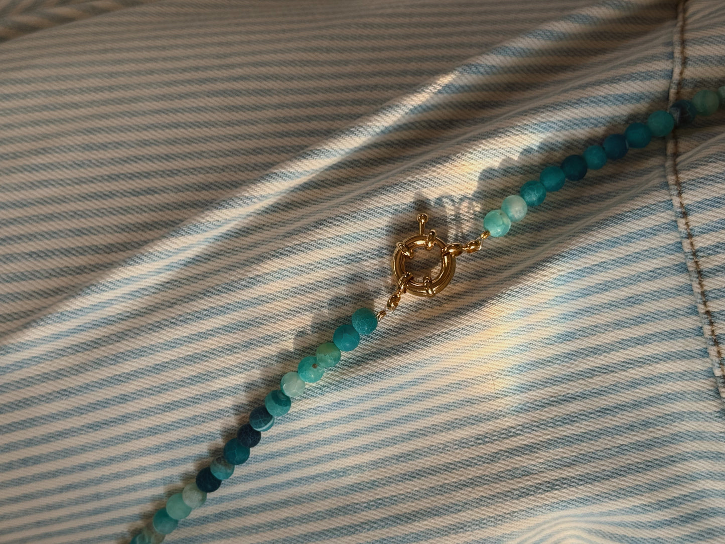 Blue Crackle Agate Necklace