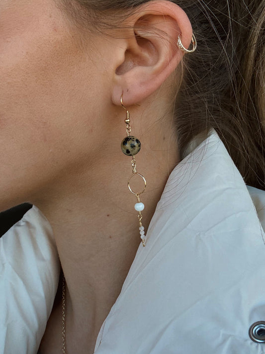 Dalmatian Jasper Drop Earrings