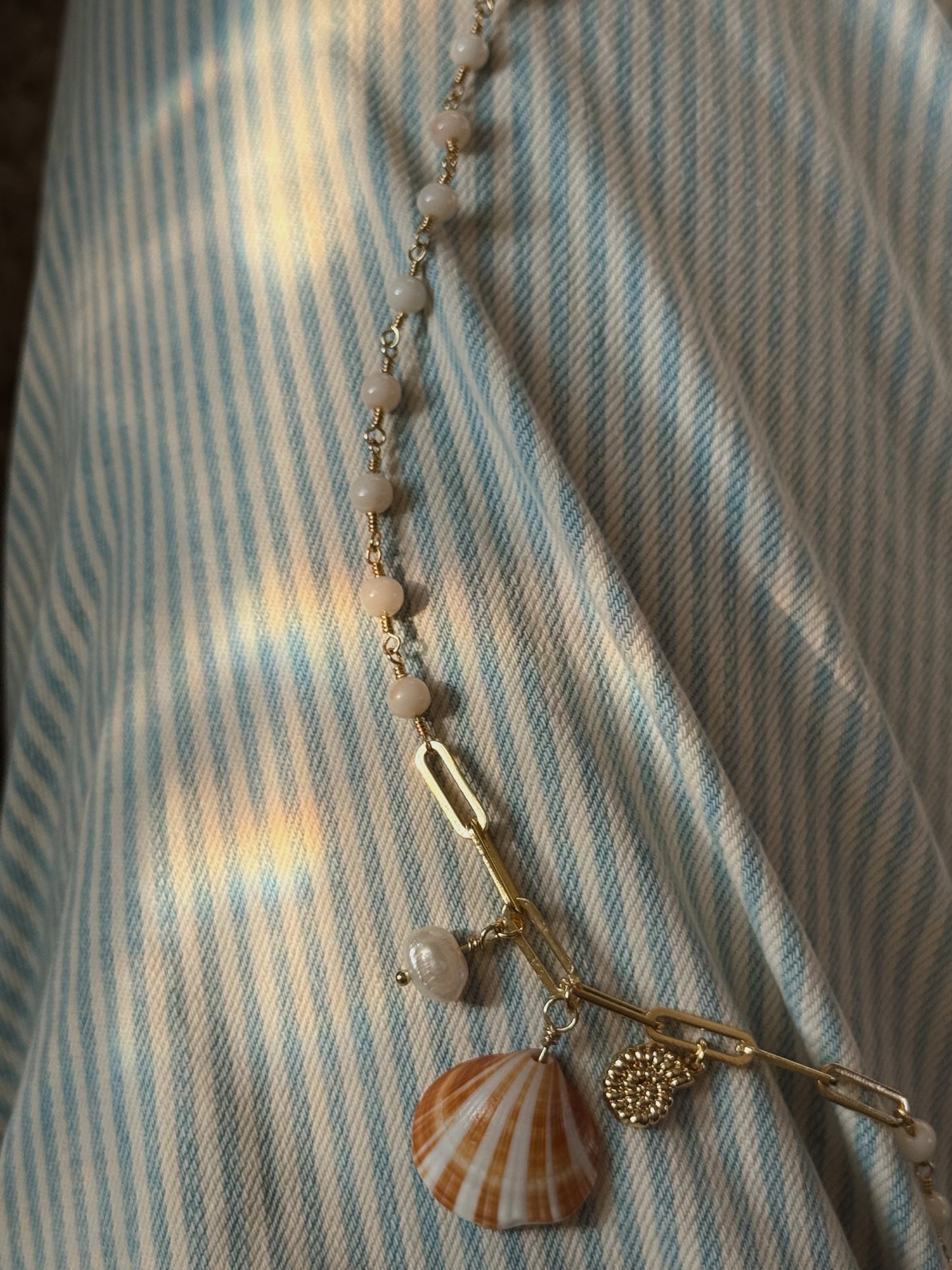 Real Shell & Pearl Beach Necklace