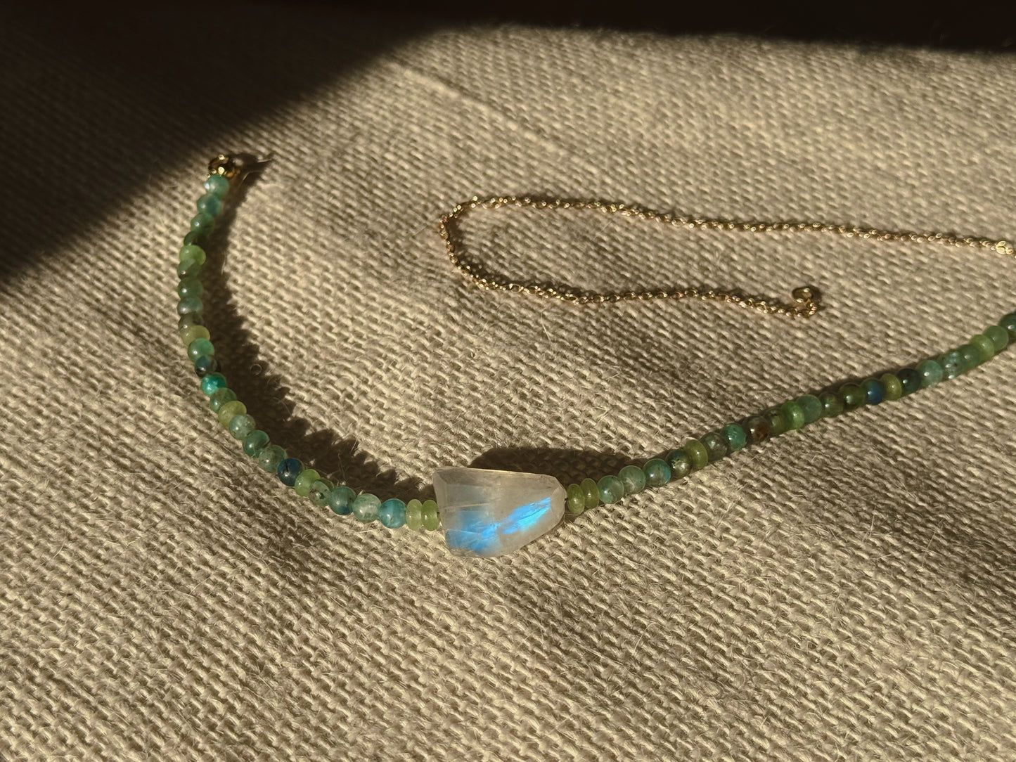 Chunky Moonstone Beaded Necklace
