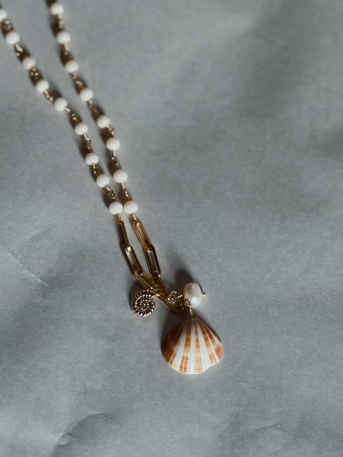 Real Shell & Pearl Beach Necklace